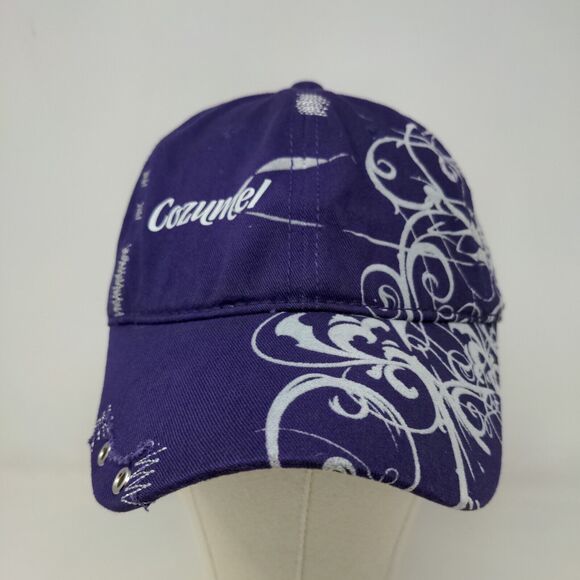 DKPS Men's Strapback Hat Purple Adjustable Cozumel Mexico Vacation Tourist Cap - Picture 2 of 12